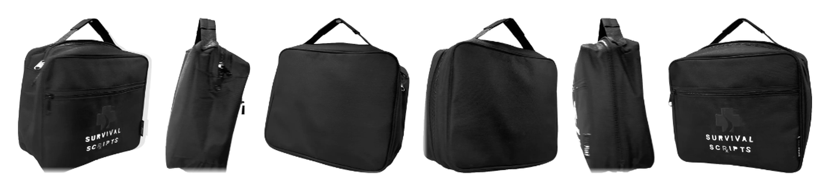One Survival Scripts kit bag photographed from six angles